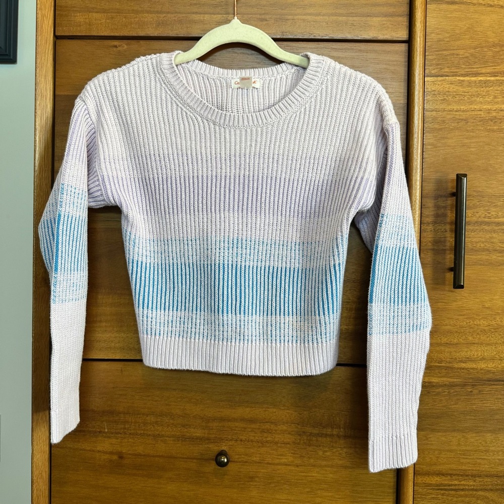 Cat & Jack Ribbed Striped Sweater Size 8 Pink Purple Blue Excellent